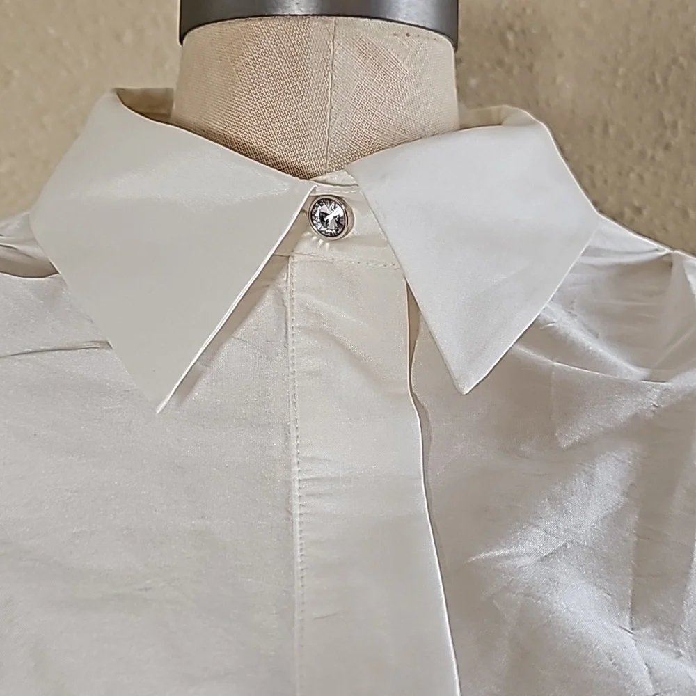 Rickie Freeman Fot Teri Jon Two Tone Bow Shirt Dress - Picture 6 of 11